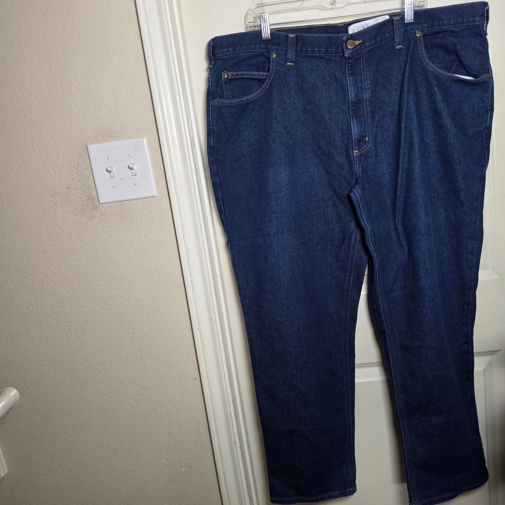 Carhartt Mens Modern Fit Dark Wash‎ Stretch Denim Jeans 44x30 Blue